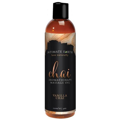 Intimate Earth Chai Massage Oil 4oz - Sensual Vanilla and Chai Aromatherapy Blend for Relaxation and Intimacy