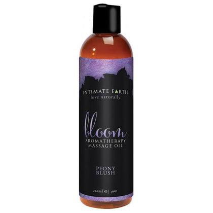Intimate Earth Bloom Massage Oil 4oz - Floral Infused Sensual Pleasure Enhancer - Non-Greasy Formula - Natural Oils Blend for Relaxation and Intimacy - 4 Fluid Ounces