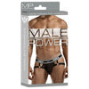 Male Power Peep Show Jock Strap Ring - Black, Small-Medium, Erotic Men's Lingerie, Model PSJSR-001
