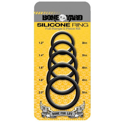 Boneyard Silicone Ring 5 Pcs Kit - Black: Enhance Your Pleasure and Performance with the Boneyard Silicone Ring Collection