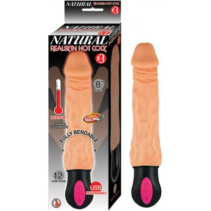 Introducing the SensationX Pleasure Pro 8-inch Beige Vibrating Dildo - Model #3: The Ultimate Pleasure Companion for All Genders! - Adult Naughty Store