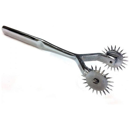 Introducing the SensaPlay Rouge Dual Prong Pinwheel Stainless Steel Sensory Stimulation Toy, Model SP-2001, for All Genders, Designed for Pleasure and Teasing, in Captivating Crimson - Adult Naughty Store