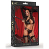 Lust Fetish Juno Black S-M Leather Look Four Way Stretch Lingerie Set - Women's S/M - Adult Naughty Store