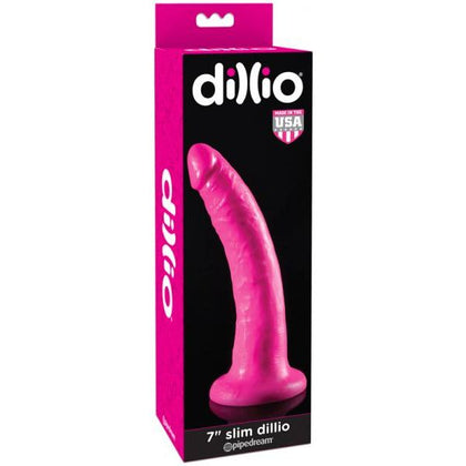 Dillio 7in Slim Realistic PVC Dildo - Model D7S-001 - Pink - Female Pleasure - Adult Naughty Store