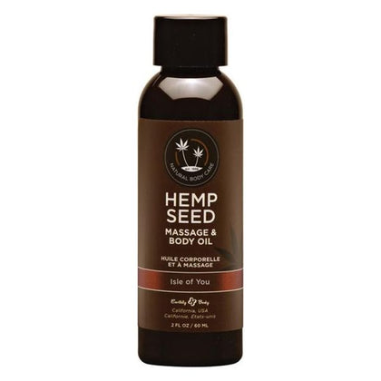 Earthly Body Hemp Massage Oil - Isle Of You 8oz: The Ultimate All-Natural Skin Softening and Sensual Massage Oil - Adult Naughty Store