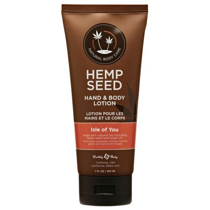 Earthly Body Hand & Body Velvet Lotion - Isle Of You 7oz Tube: Nourishing Hemp Seed and Argan Oil Blend for Silky Smooth Skin - Adult Naughty Store