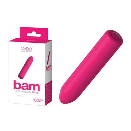 Vedo Bam Rechargeable Bullet - Foxy Pink: Powerful 10-mode Silicone Bullet Vibrator for Women's Intimate Pleasure - Adult Naughty Store