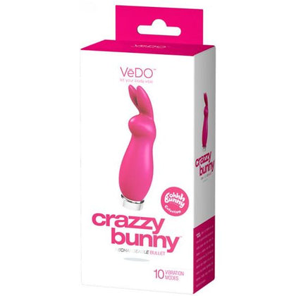 Introducing the Vedo Crazzy Bunny Rechargeable Mini Vibe - Pretty In Pink: The Ultimate Pleasure Powerhouse!