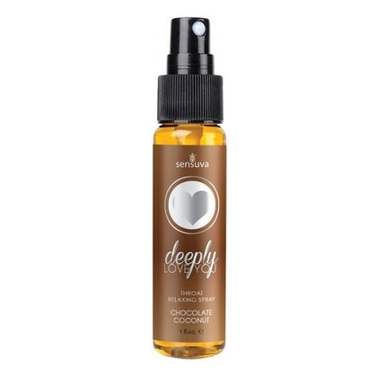 Introducing the Sensual Bliss Chocolate Coconut Throat Relaxing Spray - 1oz Bottle - Adult Naughty Store