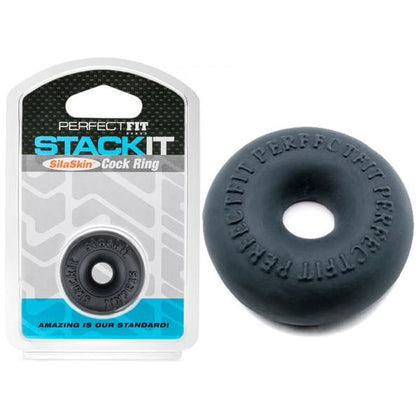 Perfect Fit Stackit Black - SilaSkin Cock Ring for Extended Pleasure - Model PF-STK-BLK - Men's Pleasure Enhancer - Black
