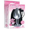 Introducing the Silver Starter Bejeweled Stainless Steel Plug - Model SS-001: A Sensational Gender-Neutral Stainless Steel Butt Plug for Exquisite Pleasure in Vibrant Colors - Adult Naughty Store