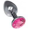 Introducing the Silver Starter Bejeweled Stainless Steel Plug - Model SS-001: A Sensational Gender-Neutral Stainless Steel Butt Plug for Exquisite Pleasure in Vibrant Colors - Adult Naughty Store