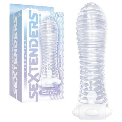 Icon The Nines Vibrating Sextenders Ribbed - Model IC2510-2 - Unisex - Enhanced Pleasure - Clear