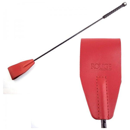Rouge Riding Crop Red - Premium Leather Hand Braided Riding Crop for Enhanced Support and Sensual Pleasure - Model RC-24R - Unisex - Perfect for BDSM Play and Role-Playing - Seductive Red Color