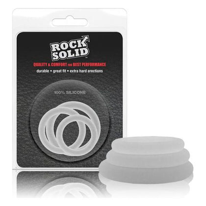 Rock Solid Gasket Translucent Silicone Cock Rings Set - 3 Piece (.75