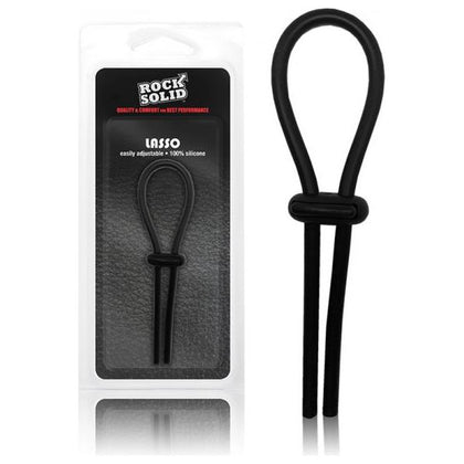 Rock Solid Lasso Cock Ring Black - Adjustable Tightness Control for Intensified Pleasure - Adult Naughty Store