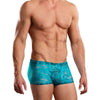 Male Power Neon Lace Turquoise Blue Small Mini Shorts - Sensually Soft Lace Underwear for Men (Model: MP-NS-001) - Adult Naughty Store