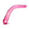 B Yours 16-Inch Pink PVC Double Dildo - Model DD-16 - Gender-Inclusive Pleasure Toy for Dual Penetration - Adult Naughty Store