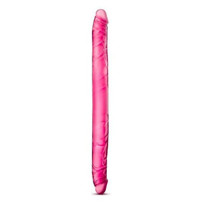 B Yours 16-Inch Pink PVC Double Dildo - Model DD-16 - Gender-Inclusive Pleasure Toy for Dual Penetration - Adult Naughty Store