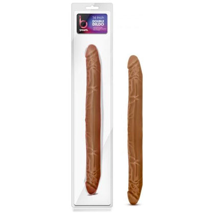 B Yours Double Delight DD16 - 16in Latin Double Dildo for Dual Penetration - Unisex - Dual-Sided Pleasure - Sensational Brown
