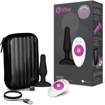 b-Vibe Novice Plug Black: Compact Silicone Butt Plug with 6 Vibration Levels and Wireless Remote Control