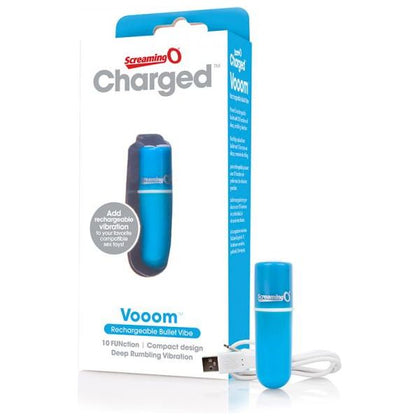 Charged Vooom Rechargeable Bullet Vibrator - Model BV-10 - Blue - For Intense Pleasure