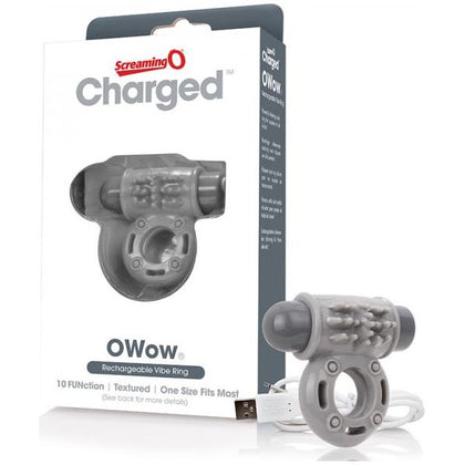 Charged Owow Vooom Vibrating Cock Ring - Grey: The Ultimate Pleasure Enhancer for Him and Her