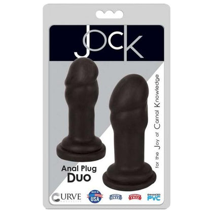 Midnight Jock Anal Plug Set - Enhanced PVC Firm and Pliable - Model #JP-2 - Unisex - Intense Pleasure - Black