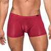 Introducing the SensualElegance Seamless Sleek Shorts Sheer Pouch Wine Medium: The Ultimate Intimate Pleasure for Men! - Adult Naughty Store