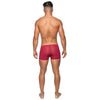 Introducing the SensualElegance Seamless Sleek Shorts Sheer Pouch Wine Medium: The Ultimate Intimate Pleasure for Men! - Adult Naughty Store