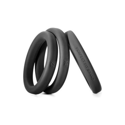 Xact-Fit Silicone Cockring Kit 3 - Medium to Large Black - Enhance Pleasure for Men and Couples - Adult Naughty Store