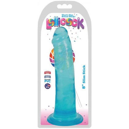 Lollicock Slim Stick 8in Berry Ice - Lifelike PVC Dildo for Sensual Pleasure - Model LS-8BI - Unisex - Perfect for Deep Stimulation - Translucent Purple