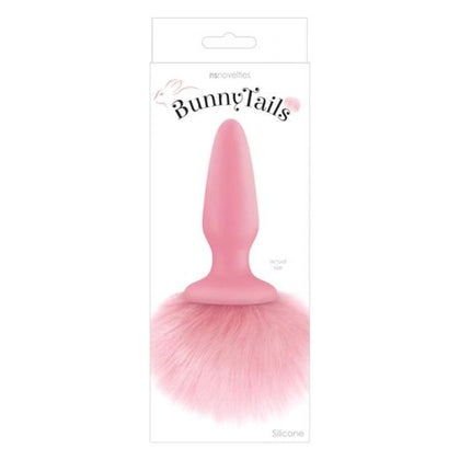 Introducing the SensaPlugs Bunny Tails Pink Silicone Butt Plug - Model SP-567, for Sensual Pleasure in a Playful Pink Hue! - Adult Naughty Store