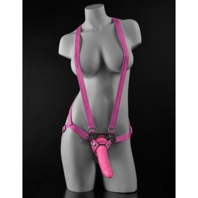 Pipedream Dillio 7-Inch Strap-On Suspender Harness Set - Pink: Ultimate Pleasure for All Genders - Adult Naughty Store