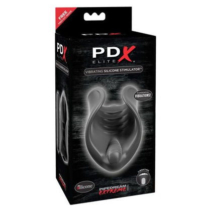 PDX Elite Vibrating Silicone Stimulator - Model VSS-300 - Male Frenulum Pleasure - Black