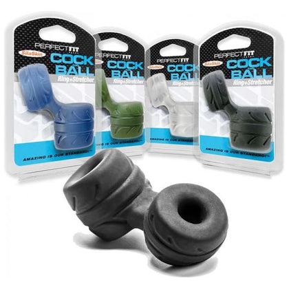 Introducing the Perfect Fit Cock + Ball Ring & Stretcher Black: The Ultimate Male Pleasure Enhancer