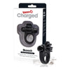 Introducing the Charged Skooch Vibrating Ring Black - the Ultimate Pleasure Enhancer for Couples! - Adult Naughty Store