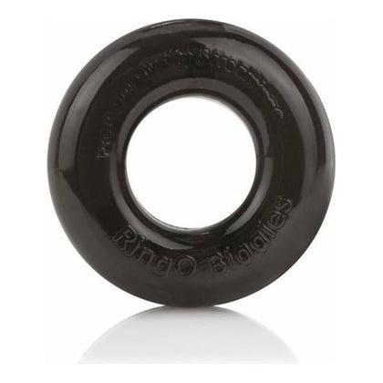 RingO Biggies Black Thick Cock Ring - Premium SEBS Silicone Male Genital Enhancer
