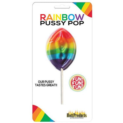 Introducing the Pleasure Pop™ Rainbow Pussy Edible Sucker - Model PP-001: A Tantalizing Treat for Sensual Delights! - Adult Naughty Store