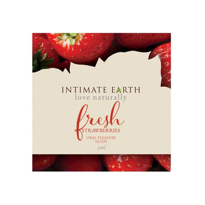 Intimate Earth Fresh Strawberry 3ml Foil - Organic Stevia Infused Arousal Gel for Women - Enhances Pleasure and Sensation - Delicate Fruit Flavor - Red - Adult Naughty Store