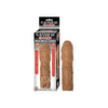 Natural Realskin Uncircumcised Xtender with Removable Bullet - Waterproof Brown - Adult Naughty Store