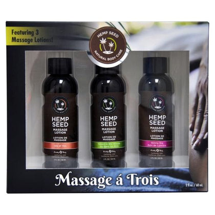 Earthly Body Massage A Trois Gift Set: Sensual Massage Lotion Trio for Long-lasting Pleasure - Isle of You, Naked in the Woods, and Skinny Dip Scents - Adult Naughty Store