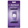 Fantasy C-ringz Duo-vibrating Super Ring Purple - Powerful Couples Vibrating Cock Ring for Enhanced Pleasure - Adult Naughty Store