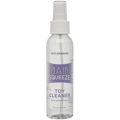 Main Squeeze Toy Cleaner - Hygienic Formula for Effective Cleansing of All Sex Toys - Model MS-4 - Unisex - For a Clean and Pleasurable Experience - 4 fl oz - Clear