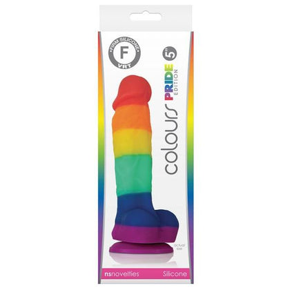 Pride Edition Rainbow Colours - Platinum Silicone 5in Dildo - Model RS-500 - Suitable for All Genders - Suction Base - Multi-Pleasure Area