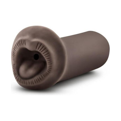 Naughty Nicole Brown Hot Chocolate Mouth Stroker - Sensuously Soft TPE Masturbator with Inner Ribbed Canal - Model NN-BCMS-01 - For Men - Pleasure Enhancer - Brown
