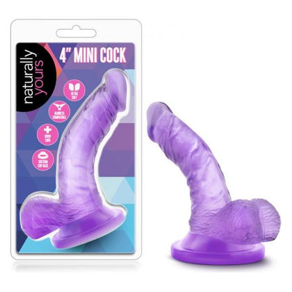 Introducing the Naturally Yours 4in Mini Cock - Purple: A Petite Pleasure for Intense G-Spot and Prostate Stimulation - Adult Naughty Store