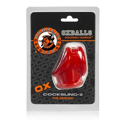 Oxballs Cocksling-2 Cock and Ball Ring for Enhanced Pleasure, Red
