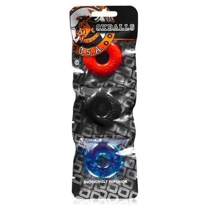 Oxballs Ringer Flex-TPR Do-nut-1 Small Cock Rings, 3-Pack, Multicolor