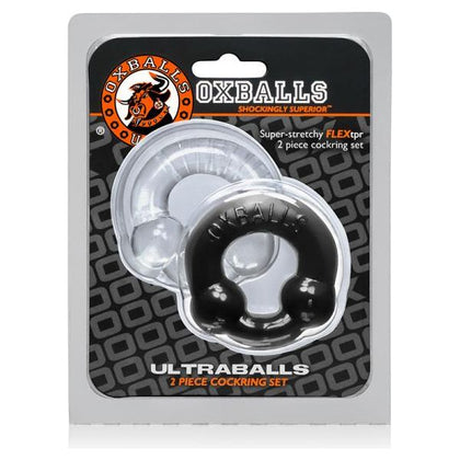 Oxballs Ultraballs, 2-Pack Cockring, Black & Clear: The Ultimate Flex-TPR Cockring Set for Enhanced Pleasure